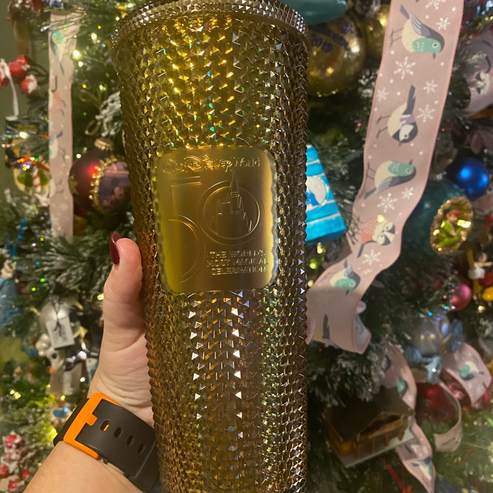Disney World 50th Anniversary Celebration Grand Finale Starbucks Gold Tumbler✨ - Picture 5 of 5